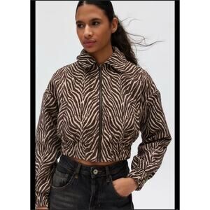 Kimchi Blue Zebra Print Jacket - Brown and Cream